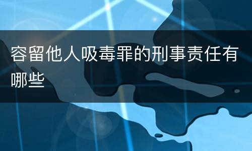 容留他人吸毒罪的刑事责任有哪些