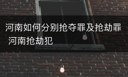 河南如何分别抢夺罪及抢劫罪 河南抢劫犯