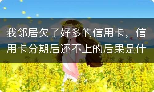 我邻居欠了好多的信用卡，信用卡分期后还不上的后果是什么的啊