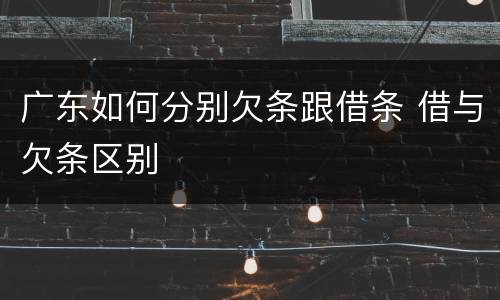 广东如何分别欠条跟借条 借与欠条区别