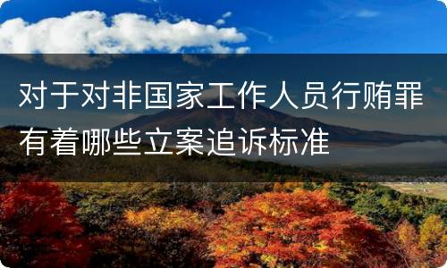 对于对非国家工作人员行贿罪有着哪些立案追诉标准