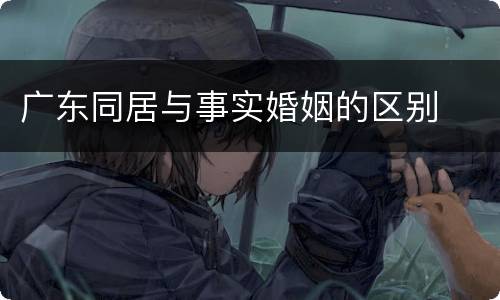 广东同居与事实婚姻的区别