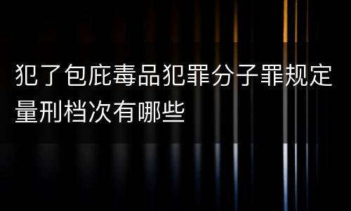 犯了包庇毒品犯罪分子罪规定量刑档次有哪些