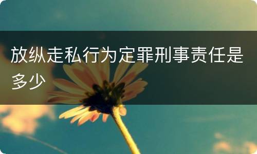 放纵走私行为定罪刑事责任是多少