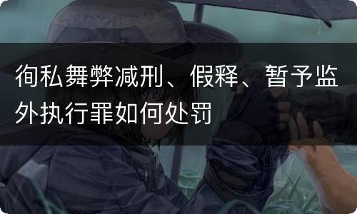徇私舞弊减刑、假释、暂予监外执行罪如何处罚