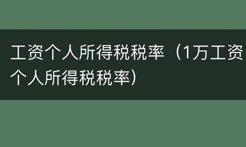 工资个人所得税税率（1万工资个人所得税税率）
