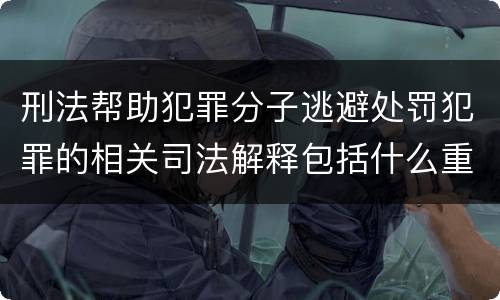 刑法帮助犯罪分子逃避处罚犯罪的相关司法解释包括什么重要规定