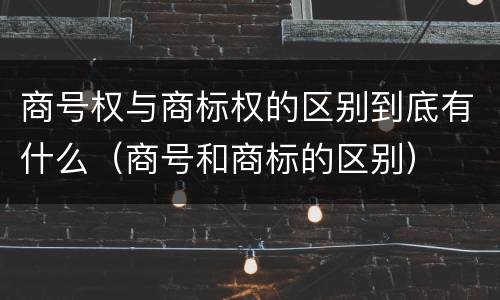 商号权与商标权的区别到底有什么（商号和商标的区别）