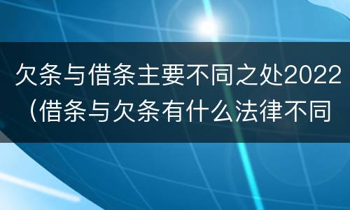 欠条与借条主要不同之处2022（借条与欠条有什么法律不同依据）