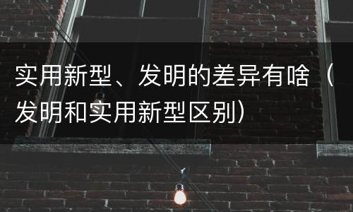 实用新型、发明的差异有啥（发明和实用新型区别）
