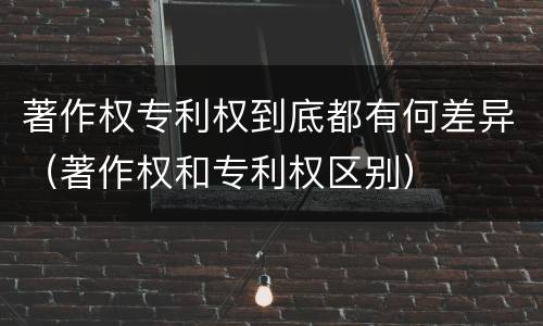 著作权专利权到底都有何差异（著作权和专利权区别）