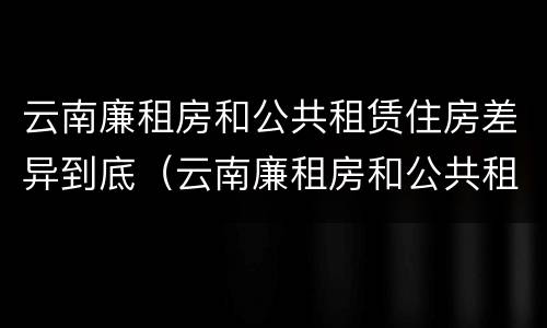 云南廉租房和公共租赁住房差异到底（云南廉租房和公共租赁住房差异到底有多大）
