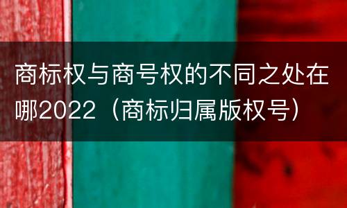 商标权与商号权的不同之处在哪2022（商标归属版权号）