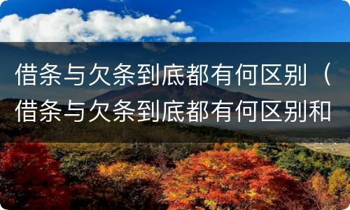 借条与欠条到底都有何区别（借条与欠条到底都有何区别和联系）