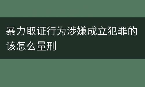 暴力取证行为涉嫌成立犯罪的该怎么量刑