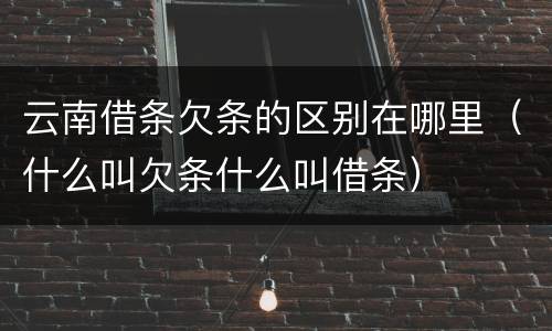 云南借条欠条的区别在哪里（什么叫欠条什么叫借条）