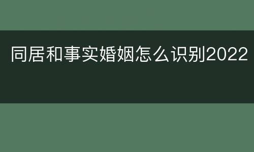 同居和事实婚姻怎么识别2022