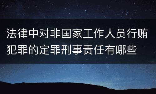 法律中对非国家工作人员行贿犯罪的定罪刑事责任有哪些