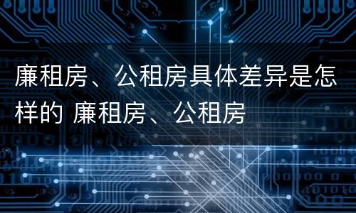 廉租房、公租房具体差异是怎样的 廉租房、公租房