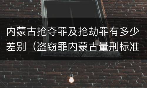 内蒙古抢夺罪及抢劫罪有多少差别（盗窃罪内蒙古量刑标准）