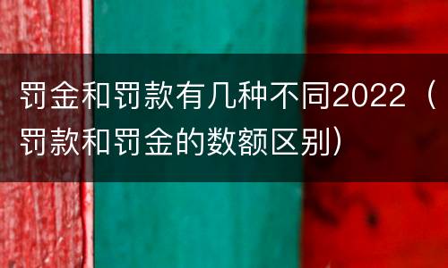 罚金和罚款有几种不同2022（罚款和罚金的数额区别）