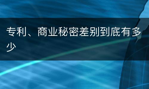专利、商业秘密差别到底有多少