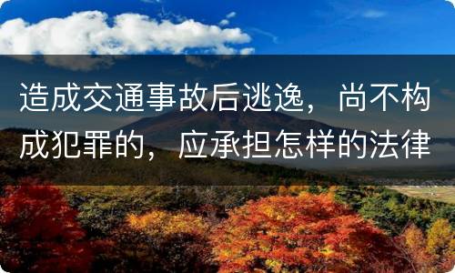 造成交通事故后逃逸，尚不构成犯罪的，应承担怎样的法律后果