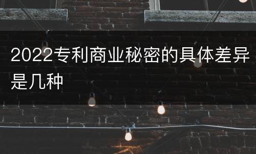 2022专利商业秘密的具体差异是几种