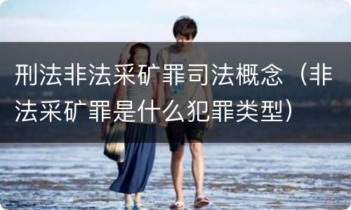 刑法非法采矿罪司法概念（非法采矿罪是什么犯罪类型）