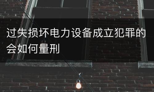 过失损坏电力设备成立犯罪的会如何量刑