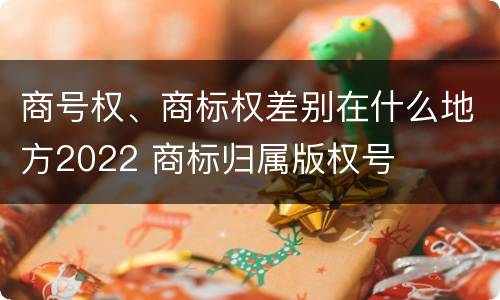 商号权、商标权差别在什么地方2022 商标归属版权号