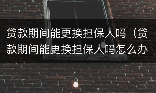 贷款期间能更换担保人吗（贷款期间能更换担保人吗怎么办）