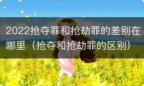 2022抢夺罪和抢劫罪的差别在哪里（抢夺和抢劫罪的区别）
