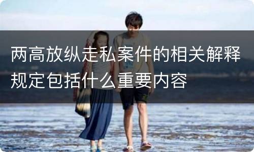 两高放纵走私案件的相关解释规定包括什么重要内容