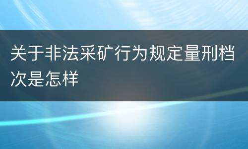 关于非法采矿行为规定量刑档次是怎样
