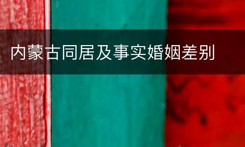 内蒙古同居及事实婚姻差别