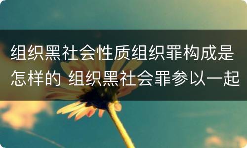 组织黑社会性质组织罪构成是怎样的 组织黑社会罪参以一起判多久