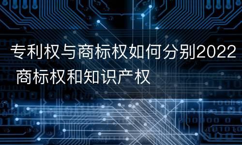 专利权与商标权如何分别2022 商标权和知识产权
