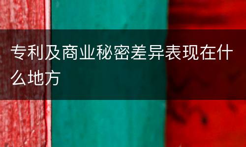 专利及商业秘密差异表现在什么地方