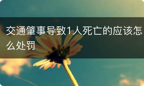 交通肇事导致1人死亡的应该怎么处罚
