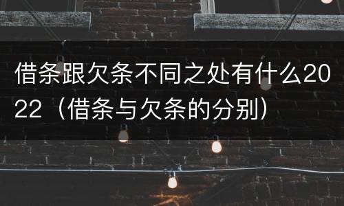借条跟欠条不同之处有什么2022（借条与欠条的分别）