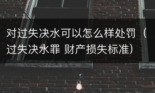 对过失决水可以怎么样处罚（过失决水罪 财产损失标准）