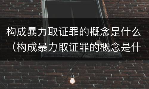 构成暴力取证罪的概念是什么（构成暴力取证罪的概念是什么）