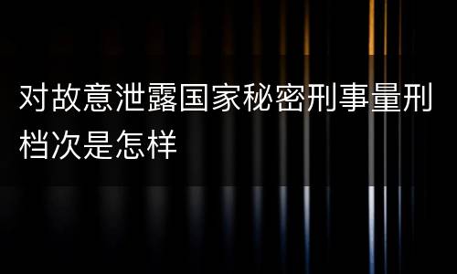 对故意泄露国家秘密刑事量刑档次是怎样