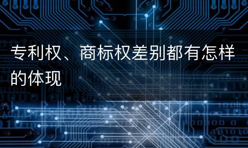 专利权、商标权差别都有怎样的体现