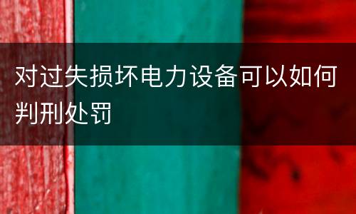 对过失损坏电力设备可以如何判刑处罚