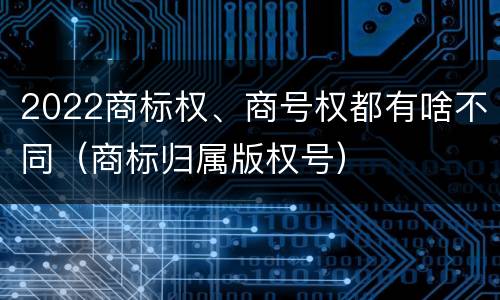 2022商标权、商号权都有啥不同（商标归属版权号）