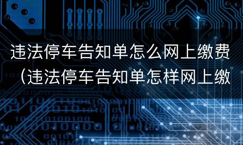 违法停车告知单怎么网上缴费（违法停车告知单怎样网上缴费）