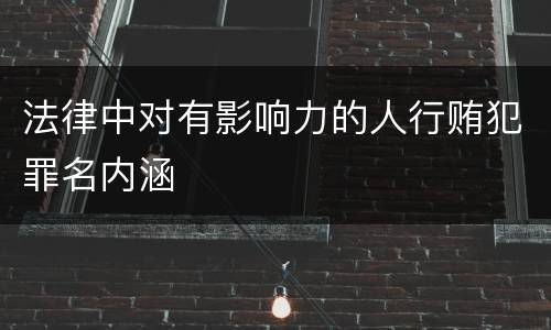 法律中对有影响力的人行贿犯罪名内涵