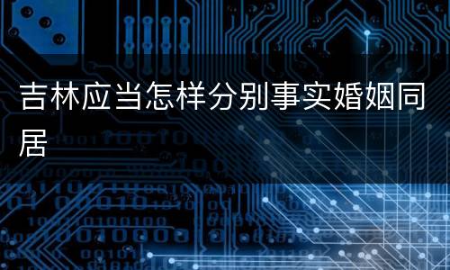 吉林应当怎样分别事实婚姻同居